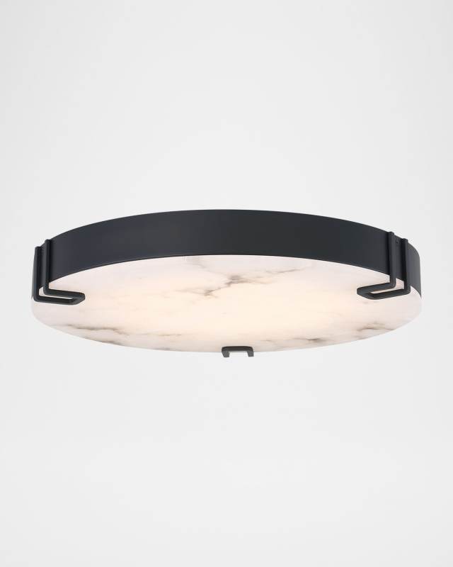 Noga 22" LED Flush Mount, Matte Black